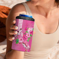 Hawaii Aloha Turtle Hibiscus and Leaves 4 in 1 Can Cooler Tumbler with Polynesian and Kakau Tattoos Rose Color LT03 - Polynesian Pride