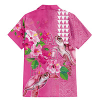 Hawaii Aloha Turtle Hibiscus and Leaves Family Matching Mermaid Dress and Hawaiian Shirt with Polynesian and Kakau Tattoos Rose Color LT03 - Polynesian Pride