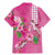 Hawaii Aloha Turtle Hibiscus and Leaves Family Matching Mermaid Dress and Hawaiian Shirt with Polynesian and Kakau Tattoos Rose Color - Polynesian Pride