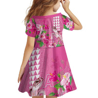 Hawaii Aloha Turtle Hibiscus and Leaves Family Matching Off Shoulder Maxi Dress and Hawaiian Shirt with Polynesian and Kakau Tattoos Rose Color LT03 - Polynesian Pride
