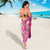 Hawaii Aloha Turtle Hibiscus and Leaves Sarong with Polynesian and Kakau Tattoos Rose Color - Polynesian Pride