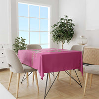 Hawaii Aloha Turtle Hibiscus and Leaves Tablecloth with Polynesian and Kakau Tattoos Rose Color LT03 - Polynesian Pride