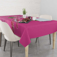 Hawaii Aloha Turtle Hibiscus and Leaves Tablecloth with Polynesian and Kakau Tattoos Rose Color LT03 - Polynesian Pride