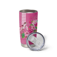 Hawaii Aloha Turtle Hibiscus and Leaves Tumbler Cup with Polynesian and Kakau Tattoos Rose Color - Polynesian Pride
