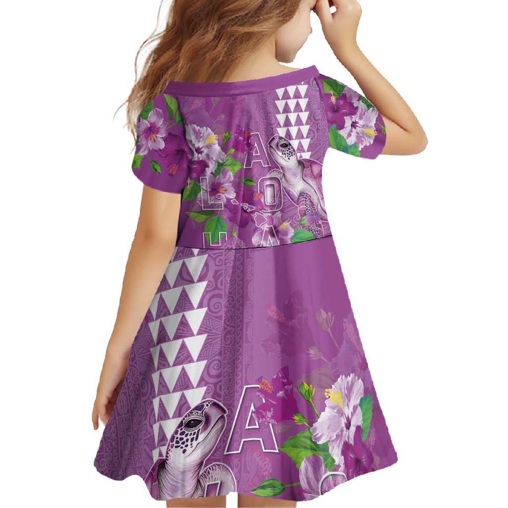 Hawaii Aloha Turtle Hibiscus and Leaves Family Matching Off Shoulder Maxi Dress and Hawaiian Shirt with Polynesian and Kakau Tattoos Lilac Color LT03 - Polynesian Pride