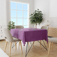 Hawaii Aloha Turtle Hibiscus and Leaves Tablecloth with Polynesian and Kakau Tattoos Lilac Color - Polynesian Pride