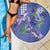 Hawaii Aloha Turtle Hibiscus and Leaves Beach Blanket with Polynesian and Kakau Tattoos Denim Color - Polynesian Pride
