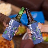 Hawaii Aloha Turtle Hibiscus and Leaves 4 in 1 Can Cooler Tumbler with Polynesian and Kakau Tattoos Denim Color LT03 - Polynesian Pride