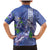 Hawaii Aloha Turtle Hibiscus and Leaves Family Matching Mermaid Dress and Hawaiian Shirt with Polynesian and Kakau Tattoos Denim Color - Polynesian Pride
