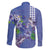Hawaii Aloha Turtle Hibiscus and Leaves Family Matching Mermaid Dress and Hawaiian Shirt with Polynesian and Kakau Tattoos Denim Color - Polynesian Pride