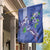 Hawaii Aloha Turtle Hibiscus and Leaves Garden Flag with Polynesian and Kakau Tattoos Denim Color - Polynesian Pride