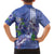 Hawaii Aloha Turtle Hibiscus and Leaves Hawaiian Shirt with Polynesian and Kakau Tattoos Denim Color - Polynesian Pride