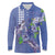 Hawaii Aloha Turtle Hibiscus and Leaves Long Sleeve Polo Shirt with Polynesian and Kakau Tattoos Denim Color - Polynesian Pride