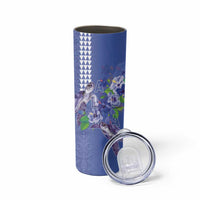 Hawaii Aloha Turtle Hibiscus and Leaves Skinny Tumbler with Polynesian and Kakau Tattoos Denim Color LT03 - Polynesian Pride