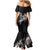 Hawaii Aloha Turtle Hibiscus and Leaves Family Matching Mermaid Dress and Hawaiian Shirt with Polynesian and Kakau Tattoos Black Color - Polynesian Pride