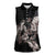 Hawaii Aloha Turtle Hibiscus and Leaves Women Sleeveless Polo Shirt with Polynesian and Kakau Tattoos Black Color - Polynesian Pride