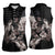 Hawaii Aloha Turtle Hibiscus and Leaves Women Sleeveless Polo Shirt with Polynesian and Kakau Tattoos Black Color - Polynesian Pride