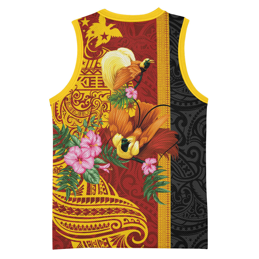 Papua New Guinea Independence Day Basketball Jersey Birds-of-Paradise Melanesian Tattoos Tropical Plants