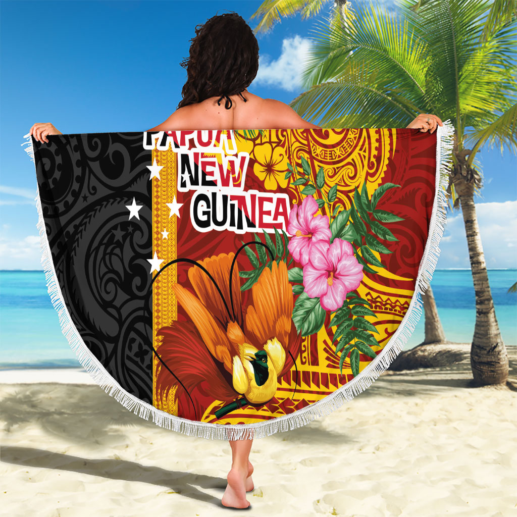 Papua New Guinea Independence Day Beach Blanket Birds-of-Paradise Melanesian Tattoos Tropical Plants