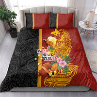 Papua New Guinea Independence Day Bedding Set Birds-of-Paradise Melanesian Tattoos Tropical Plants