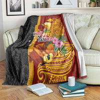 Papua New Guinea Independence Day Blanket Birds-of-Paradise Melanesian Tattoos Tropical Plants