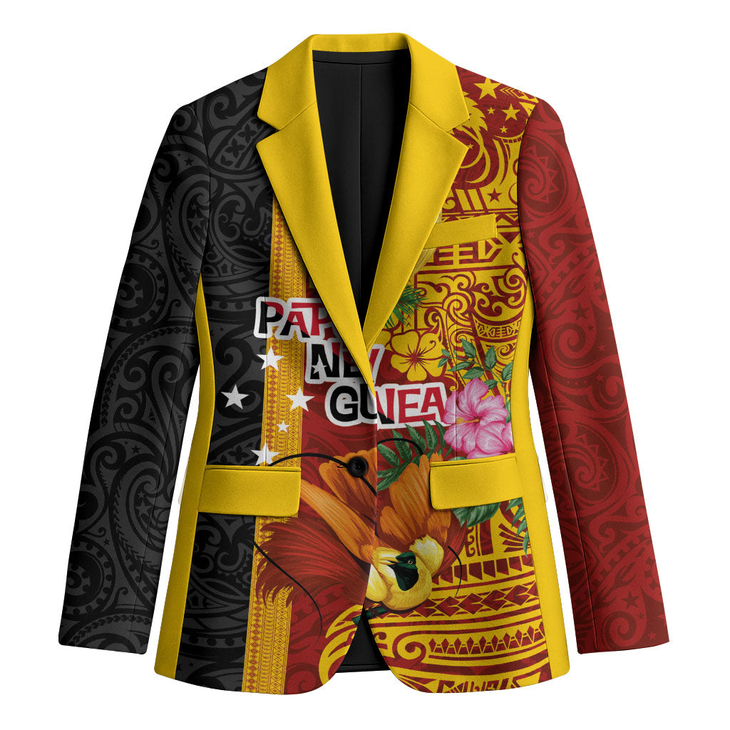 Papua New Guinea Independence Day Blazer Birds-of-Paradise Melanesian Tattoos Tropical Plants LT03 Unisex Multicolor - Polynesian Pride