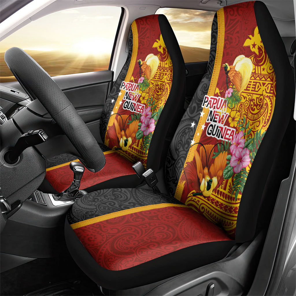 Papua New Guinea Independence Day Car Seat Cover Birds-of-Paradise Melanesian Tattoos Tropical Plants