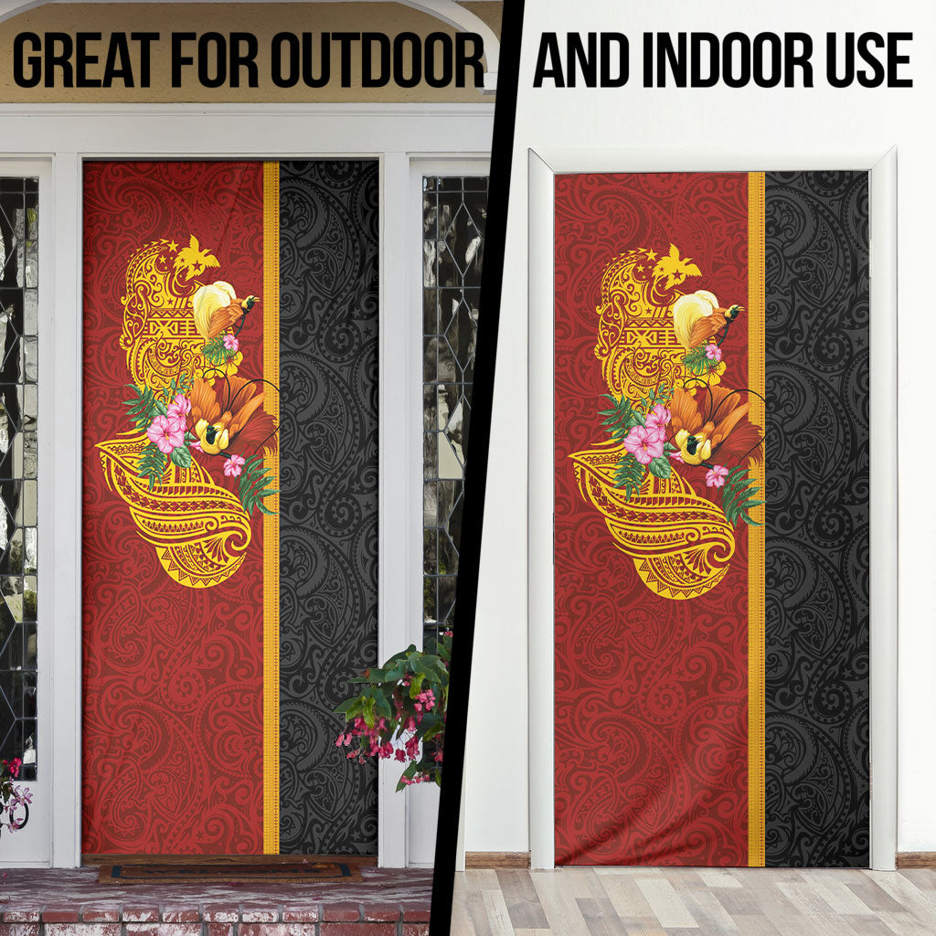 Papua New Guinea Independence Day Door Cover Birds-of-Paradise Melanesian Tattoos Tropical Plants