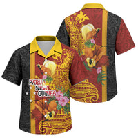 Papua New Guinea Independence Day Family Matching Mermaid Dress and Hawaiian Shirt Birds-of-Paradise Melanesian Tattoos Tropical Plants