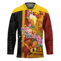 Papua New Guinea Independence Day Hockey Jersey Birds-of-Paradise Melanesian Tattoos Tropical Plants