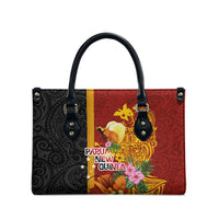 Papua New Guinea Independence Day Leather Bag Birds-of-Paradise Melanesian Tattoos Tropical Plants