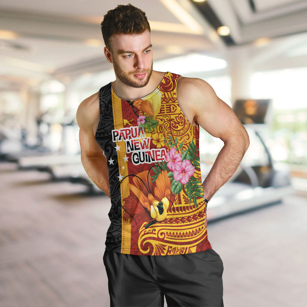 Papua New Guinea Independence Day Men Tank Top Birds-of-Paradise Melanesian Tattoos Tropical Plants