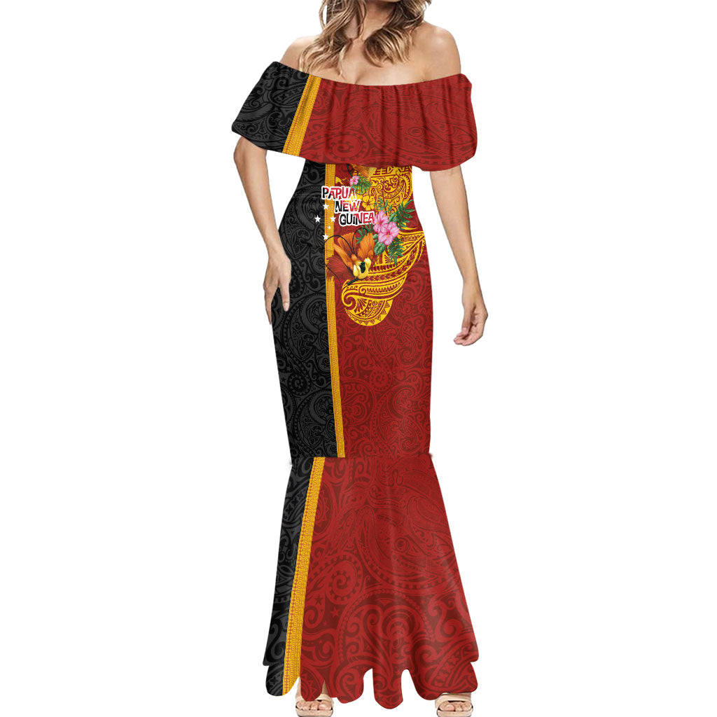 Papua New Guinea Independence Day Mermaid Dress Birds-of-Paradise Melanesian Tattoos Tropical Plants