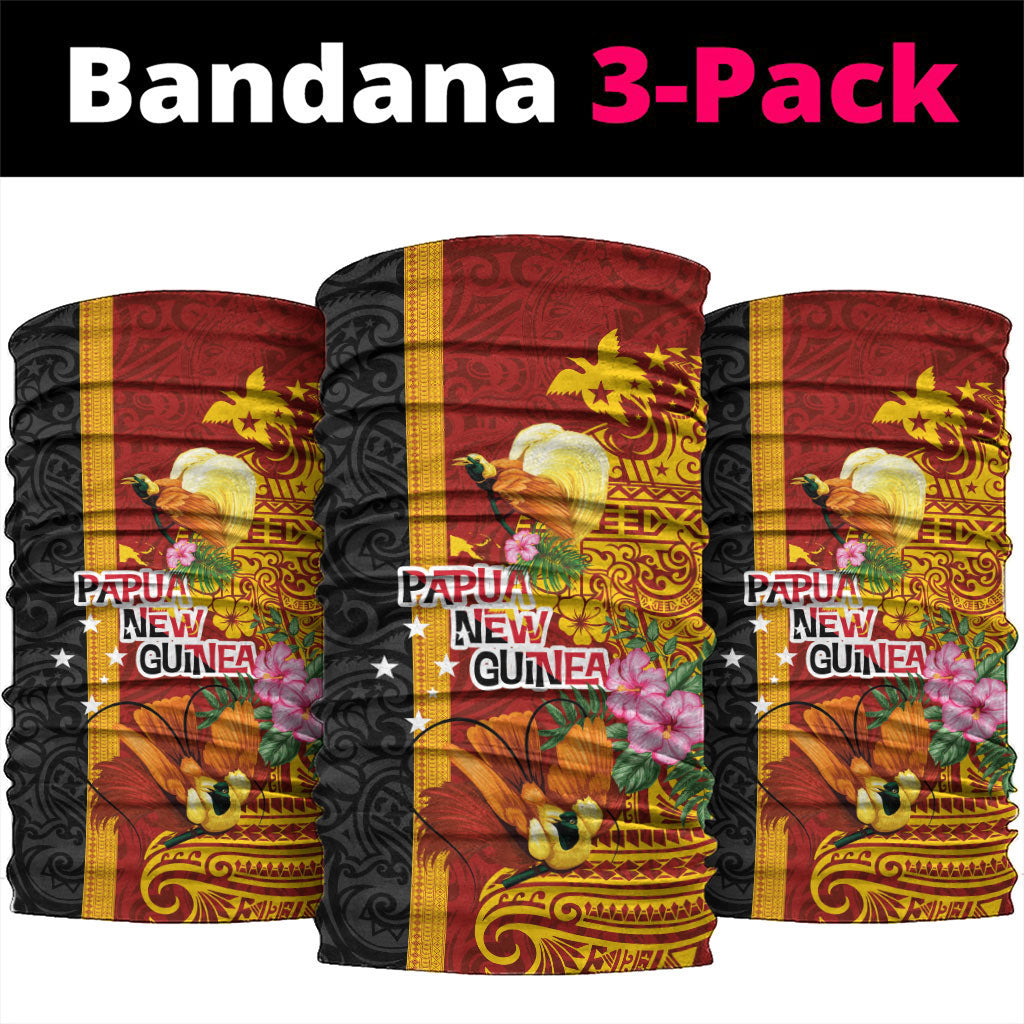 Papua New Guinea Independence Day Neck Gaiter Birds-of-Paradise Melanesian Tattoos Tropical Plants
