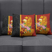 Papua New Guinea Independence Day Pillow Cover Birds-of-Paradise Melanesian Tattoos Tropical Plants