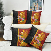 Papua New Guinea Independence Day Pillow Cover Birds-of-Paradise Melanesian Tattoos Tropical Plants