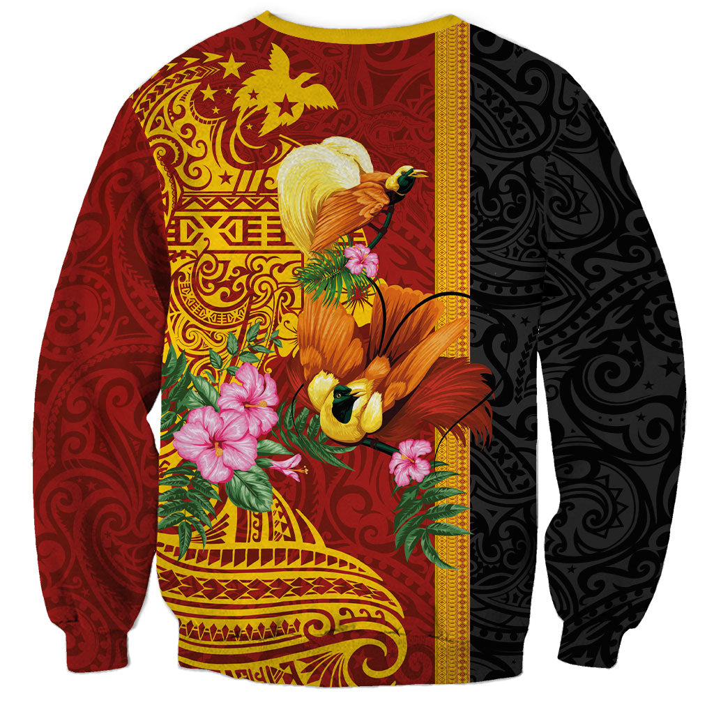 Papua New Guinea Independence Day Sweatshirt Birds-of-Paradise Melanesian Tattoos Tropical Plants