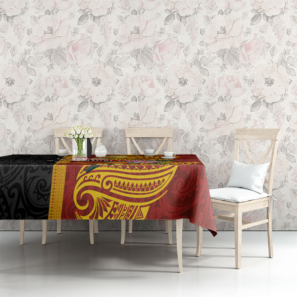 Papua New Guinea Independence Day Tablecloth Birds-of-Paradise Melanesian Tattoos Tropical Plants