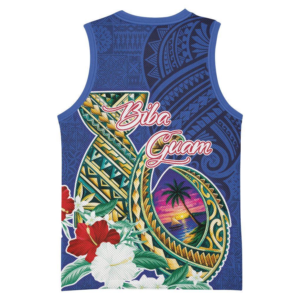 Guam Chamorro Basketball Jersey Tribal Latte Stone and Seal Artwork Polynesian Patterns