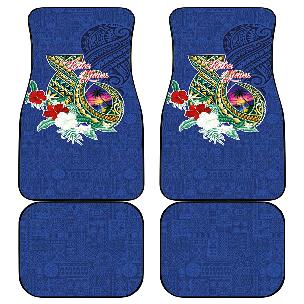 Guam Chamorro Car Mats Tribal Latte Stone and Seal Artwork Polynesian Patterns