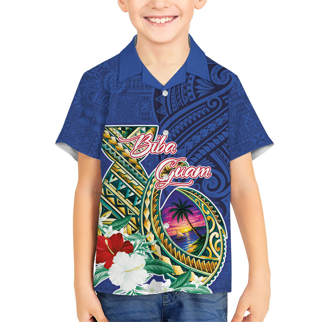 Guam Chamorro Hawaiian Shirt Tribal Latte Stone and Seal Artwork Polynesian Patterns