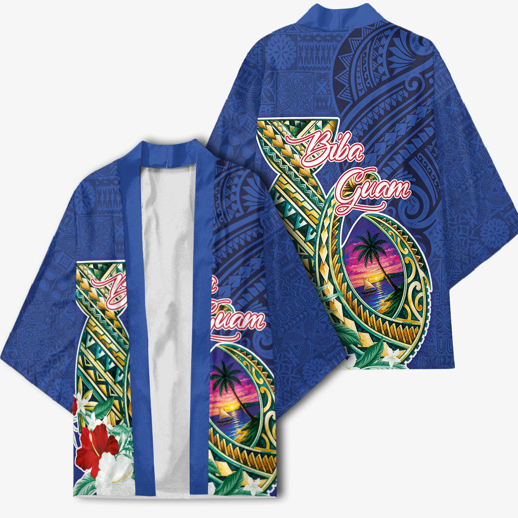Guam Chamorro Kimono Tribal Latte Stone and Seal Artwork Polynesian Patterns