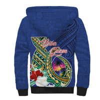Guam Chamorro Sherpa Hoodie Tribal Latte Stone and Seal Artwork Polynesian Patterns