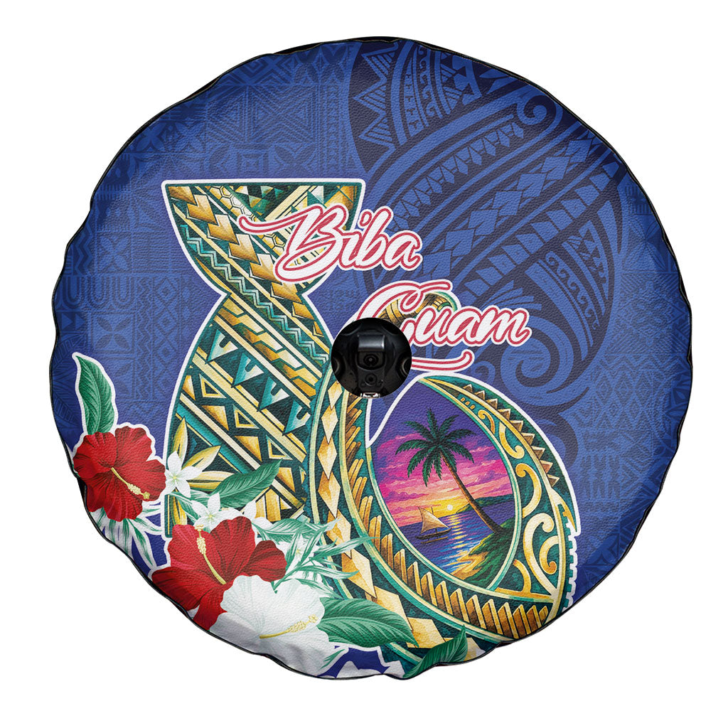 Guam Chamorro Spare Tire Cover Tribal Latte Stone and Seal Artwork Polynesian Patterns