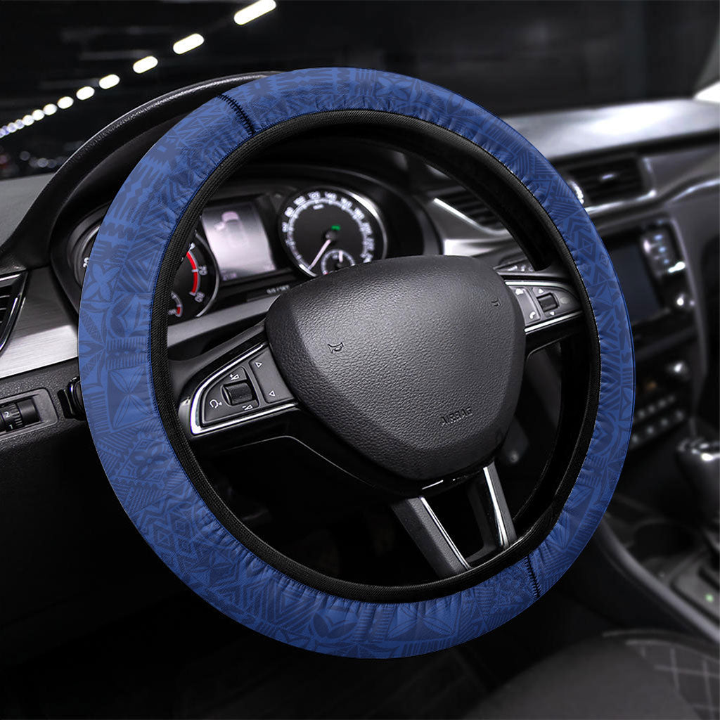 Guam Chamorro Steering Wheel Cover Tribal Latte Stone and Seal Artwork Polynesian Patterns