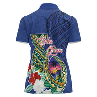 Guam Chamorro Women Polo Shirt Tribal Latte Stone and Seal Artwork Polynesian Patterns