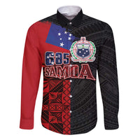 Personalised Samoa 685 Family Matching Off Shoulder Short Dress and Hawaiian Shirt Siapo Pattern and Samoa Flag Design