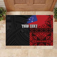 Personalised Samoa 685 Rubber Doormat Siapo Pattern and Samoa Flag Design