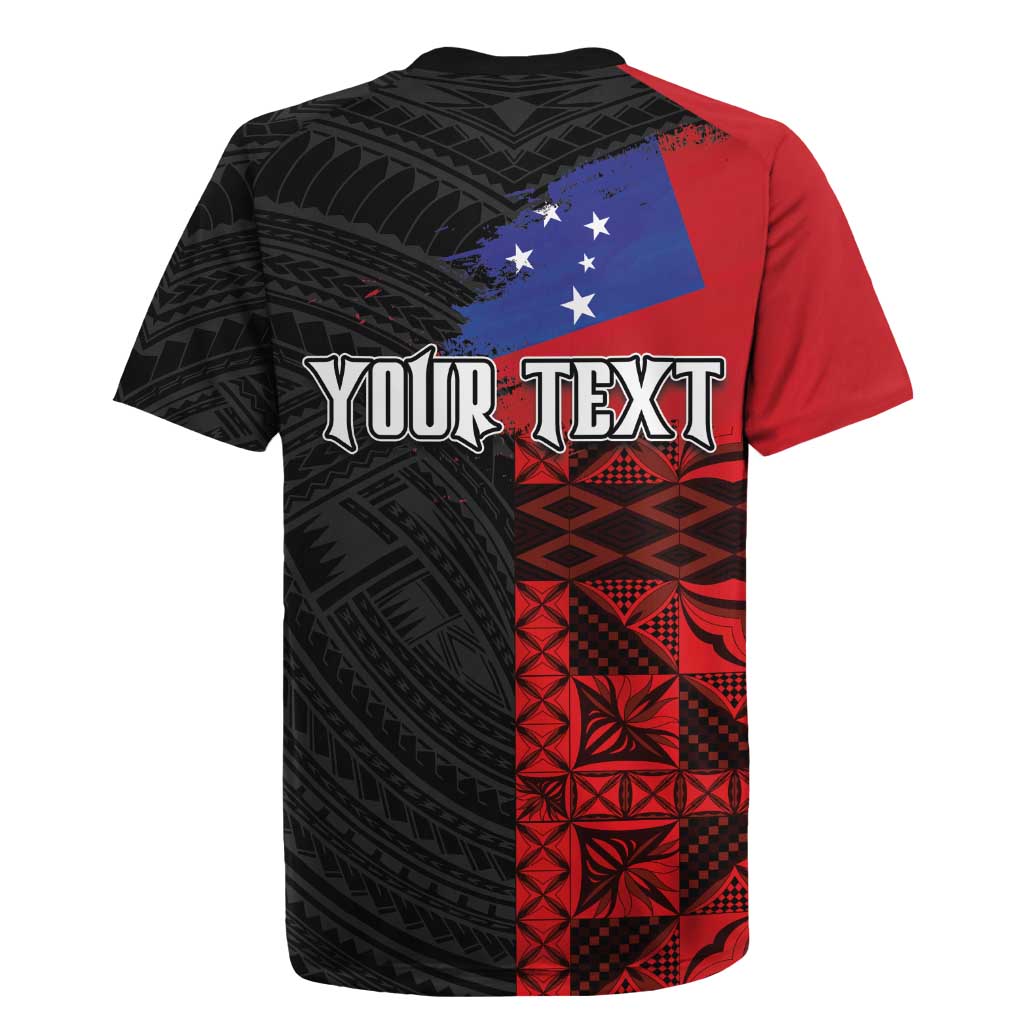 Personalised Samoa 685 Rugby Jersey Siapo Pattern and Samoa Flag Design