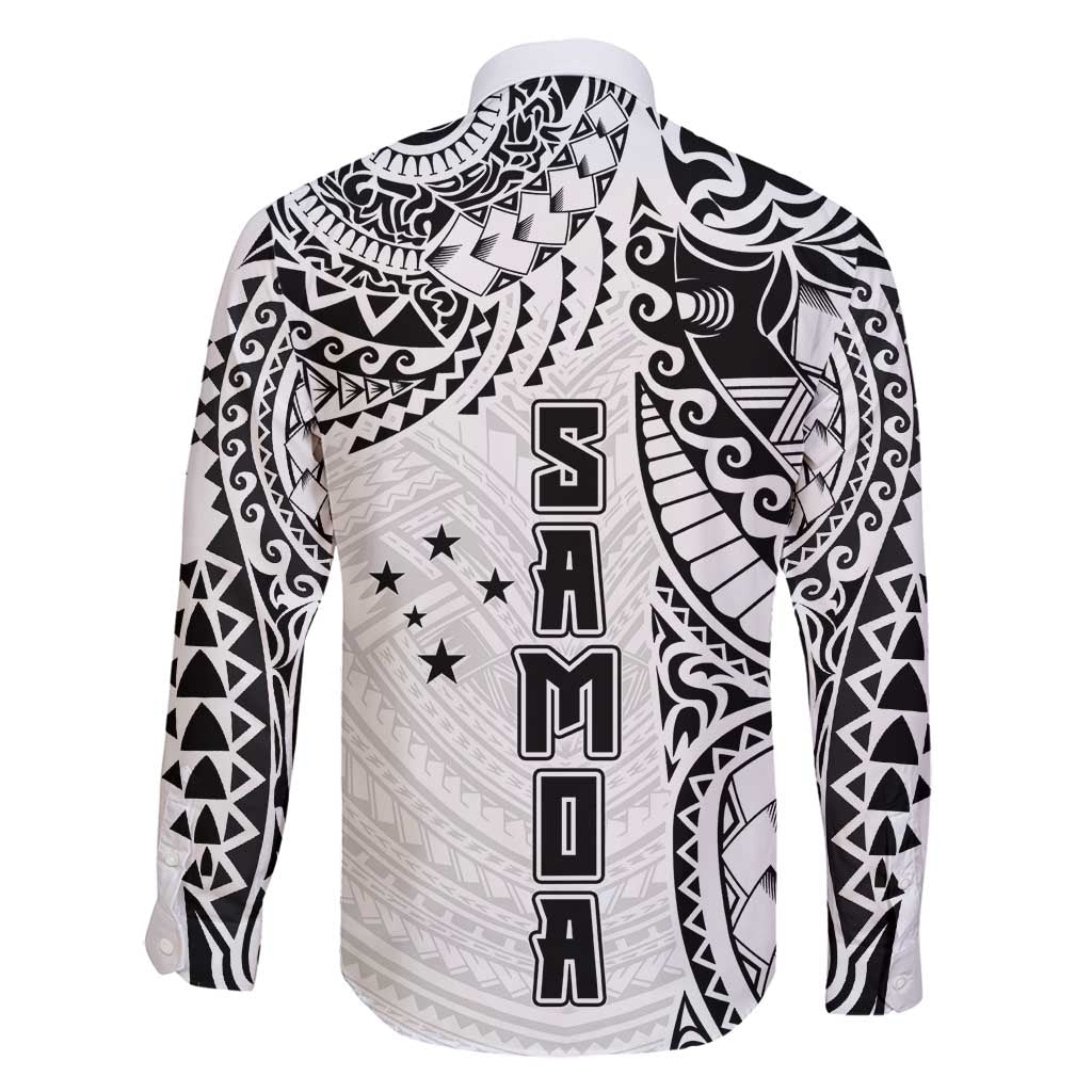 Samoa 685 Art Traditional Tattoo Pattern Family Matching Summer Maxi Dress and Hawaiian Shirt White Color LT03 - Polynesian Pride